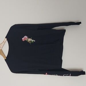 Taylor Swift Long Sleeve Crop Shirt Rose Signature Size Medium